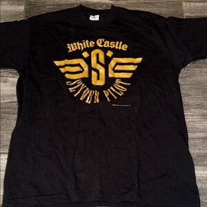 Black and Gold Graphic Tee White Castle single stitch 1992 vintage